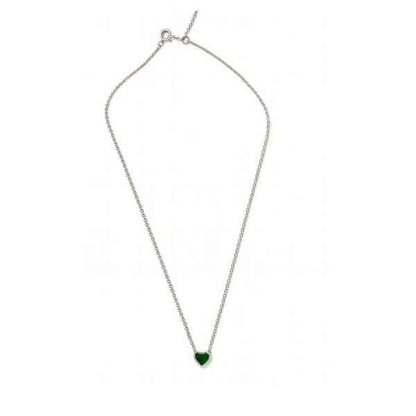 23 cm Gargantilla de corazón con esmalte de color verde